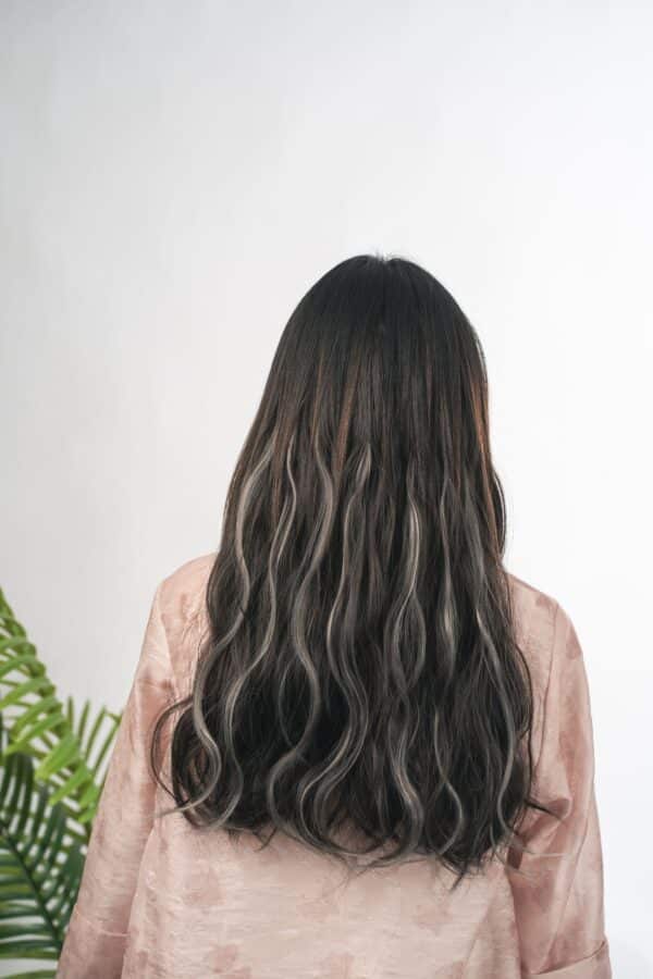 Hair Extension Curly -Highlight-Water Wave- Gray - Image 2