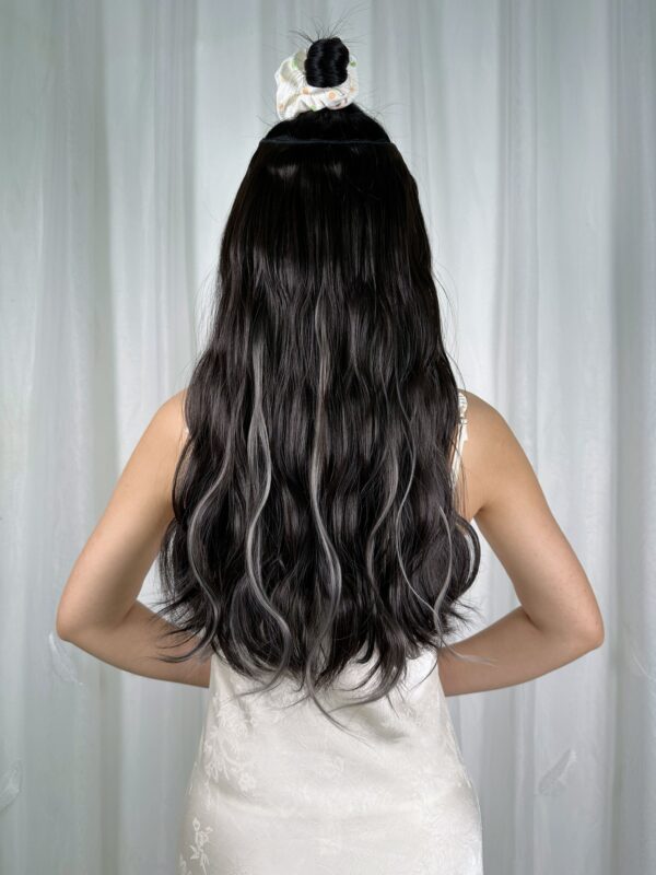 Hair Extension Curly -Highlight-Water Wave- Gray