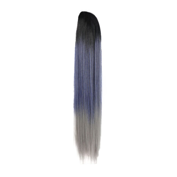 Ponytail Extension Straight - Ombre - Three Color Haze Blue - Image 2