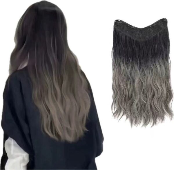 Hair Extension Curly -Balayage Ombre Gray - Water Wave - Image 2