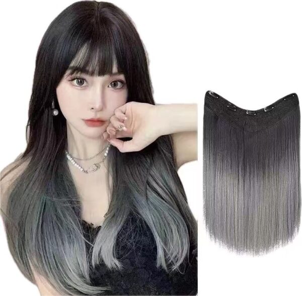 Hair Extension Straight -Balayage Ombre Gray - Image 2